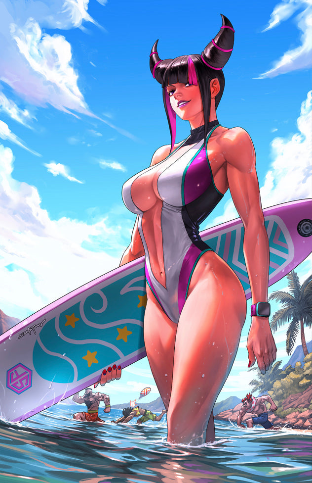 2026 STREET FIGHTER SWIMSUIT EDITION #1 - SANTA FUNG VIRGIN VARIANT KNIGHT OF COMICS NYCC 2026 EXCLUSIVE LTD 500