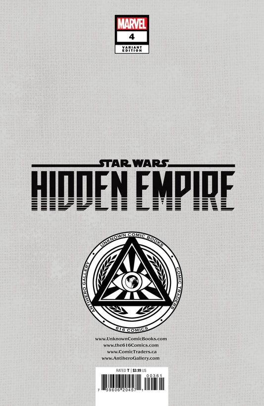 Star Wars: Hidden Empire #4 Unknown Comics Patch Zircher Exclusive Var (03/01/2023)