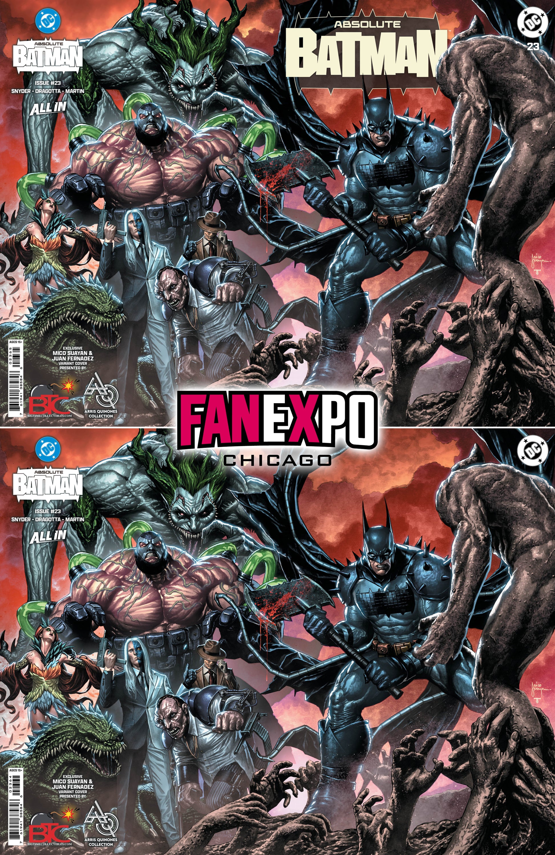 ABSOLUTE BATMAN #23 MICO SUAYAN FANEXPO CHICAGO EXCLUSIVE VARIANT COVERS SET