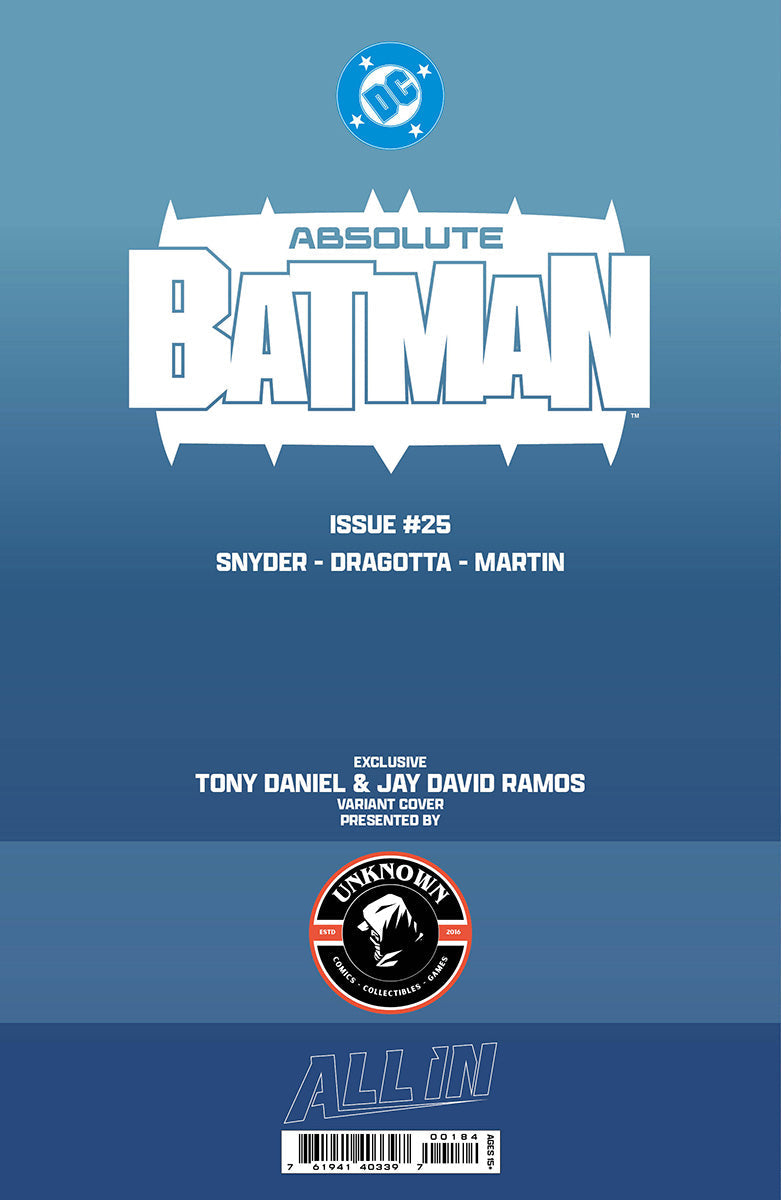 [BLACK & WHITE] ABSOLUTE BATMAN #25 TONY DANIEL EXCLUSIVE VIRGIN VAR (10/28/2026)