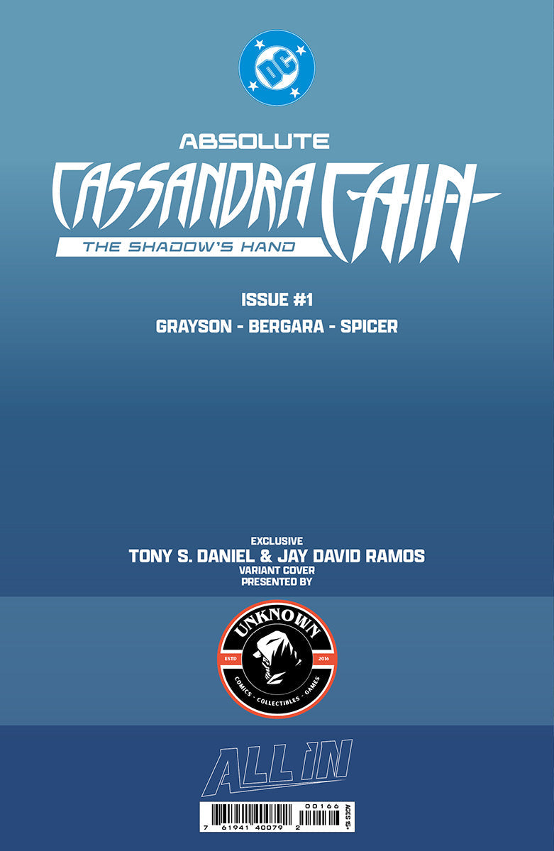 [FOIL] ABSOLUTE CASSANDRA CAIN THE SHADOW'S HAND #1 (ONE SHOT) TONY DANIEL EXCLUSIVE VIRGIN VAR (09/09/2026) (09/16/2026)