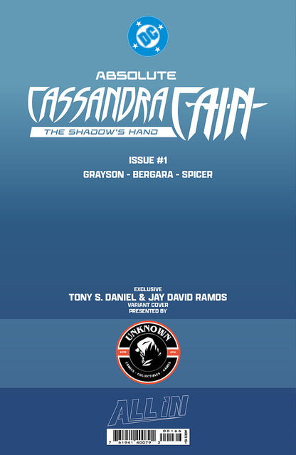 [FOIL] ABSOLUTE CASSANDRA CAIN THE SHADOW'S HAND #1 (ONE SHOT) TONY DANIEL EXCLUSIVE VIRGIN VAR (09/09/2026) (09/16/2026)