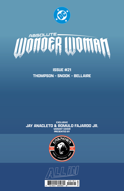 ABSOLUTE WONDER WOMAN #21 JAY ANACLETO EXCLUSIVE BW VIRGIN VAR (06/24/2026)