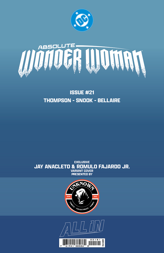 [BLACK & WHITE] ABSOLUTE WONDER WOMAN #21 JAY ANACLETO EXCLUSIVE VIRGIN VAR (06/24/2026)
