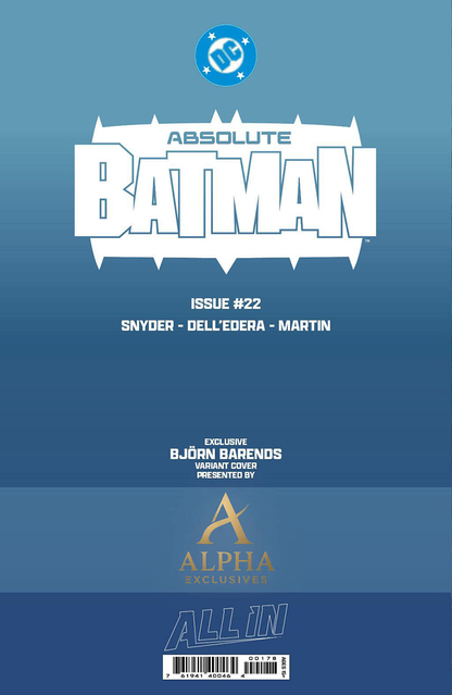 ABSOLUTE BATMAN #22 BJORN BARENDS EXCLUSIVE VAR (07/08/2026)