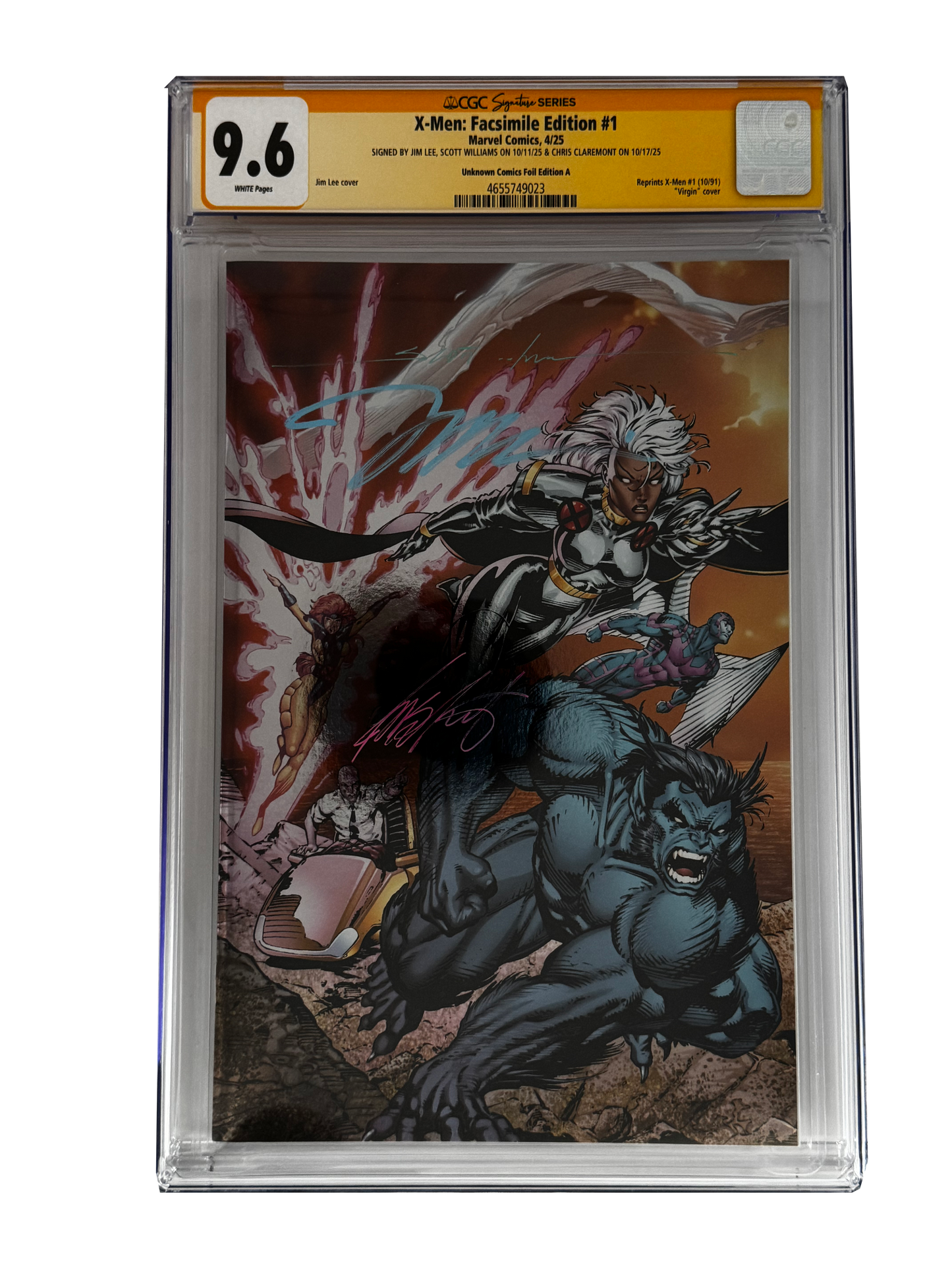 [TRIPLE SIGNED CGC YELLOW LABEL 4 PACK FOIL] X-Men 1991 #1 Facsimile Jim Lee | Claremont |  Williams Cover Var [Set #1]