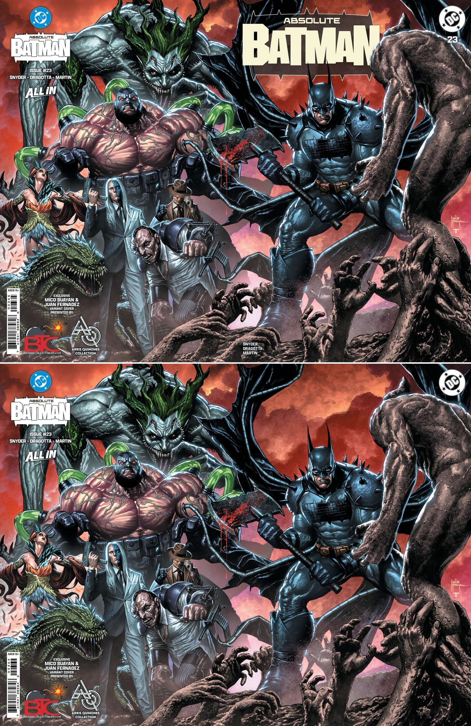 ABSOLUTE BATMAN #23 MICO SUAYAN TRADE & VIRGIN SET