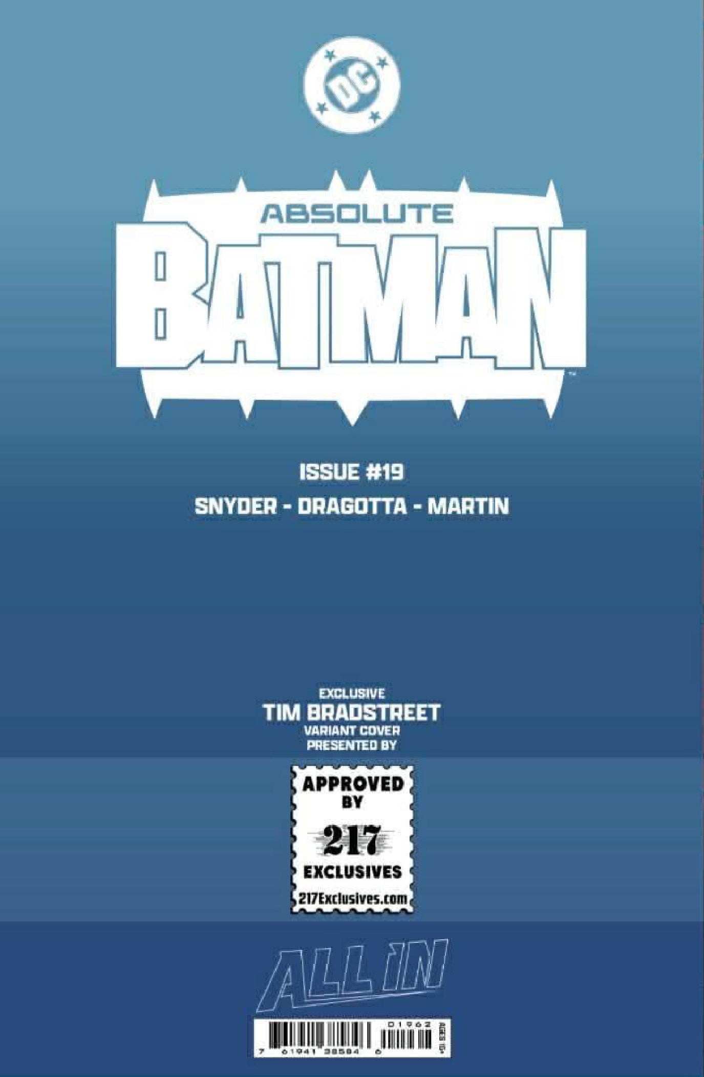 ABSOLUTE BATMAN #19 TIM BRADSTREET EXCLUSIVE VIRGIN VAR (04/08/2026) (04/15/2026)